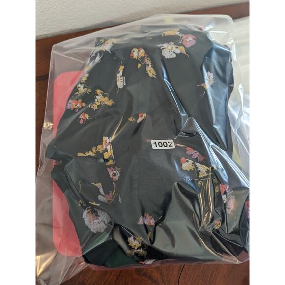 Wild Fable Cropped Blouse XXL Black Floral Side Zip Knot Front Bohemian Flower - Picture 11 of 12